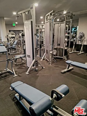 a room with gym equipment