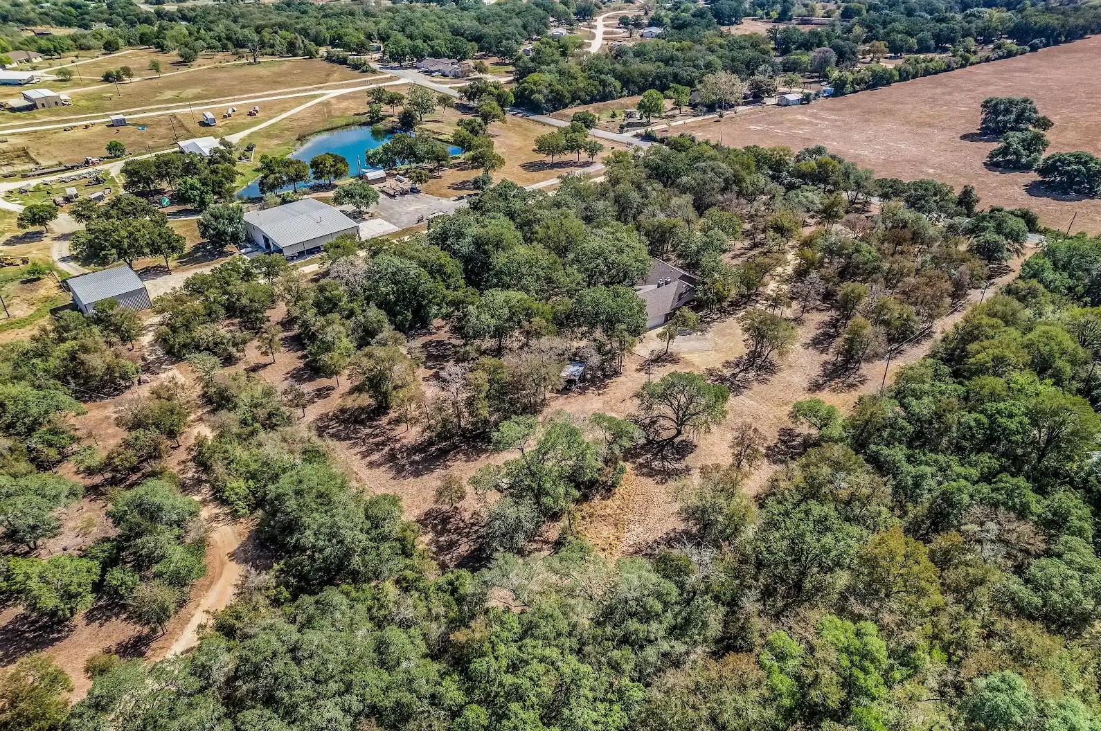 486 Westwood Road Lockhart, TX 78644 - Photo 24 of 29 Aerial view of a tree filled landscape