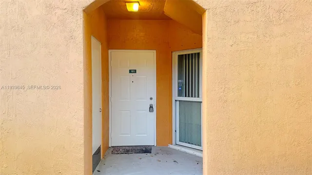 a door view with a glass door