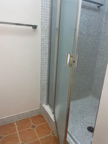 a bathroom with a shower