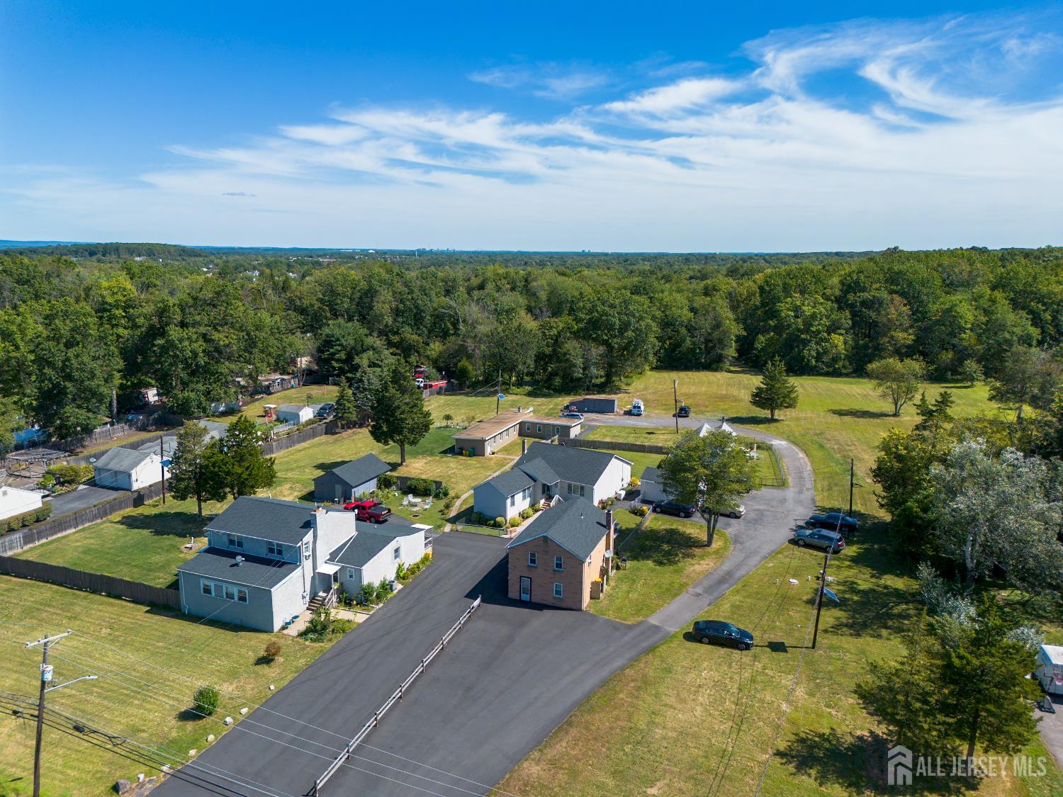 a picture of a city with lots of palm trees