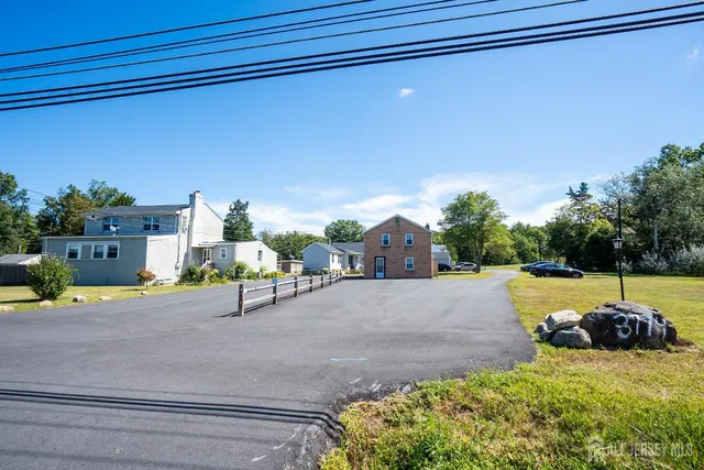 a view of a street with houses