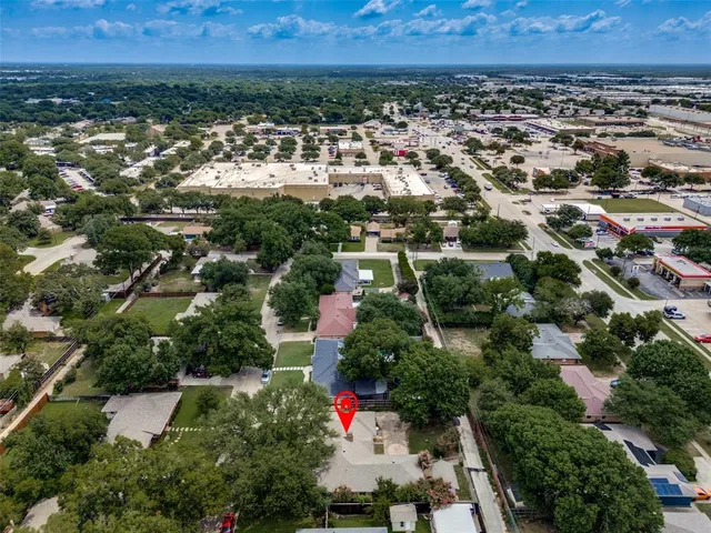 an aerial view of a house