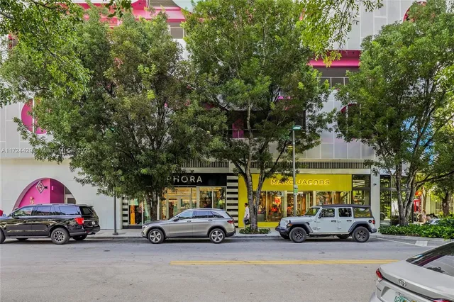 a car parked in front of a building