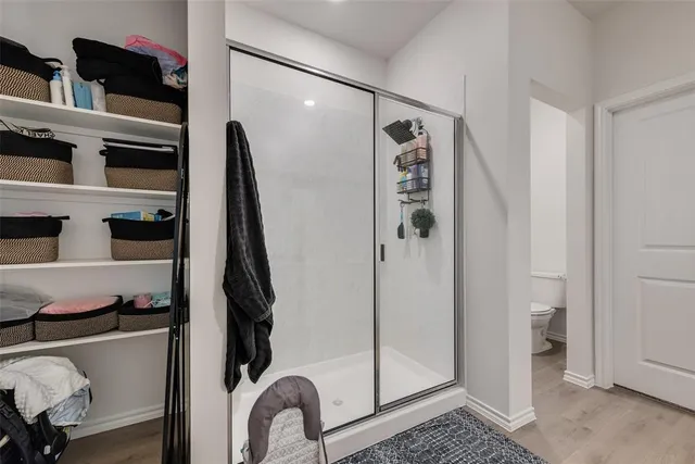 a bathroom with a shower