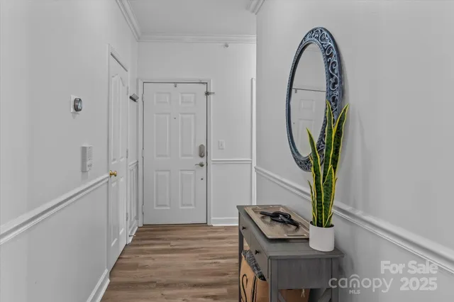 a view of a hallway with entryway