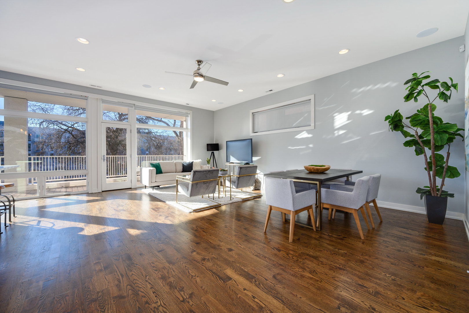 1832 West Rice Street, Unit 2 Chicago, IL 60622 - Photo 7 of 29 a view of a dining room with furniture window and wooden floor