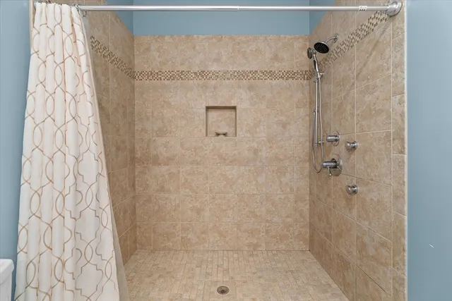 a bathroom with a shower