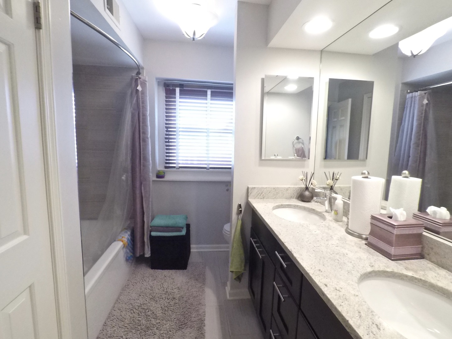 2053 Clover Road Northbrook, IL 60062 - Photo 24 of 28 a en suite bathroom with a granite countertop sink and a mirror