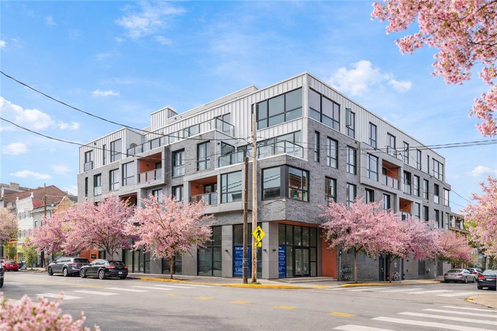 a front view of a building