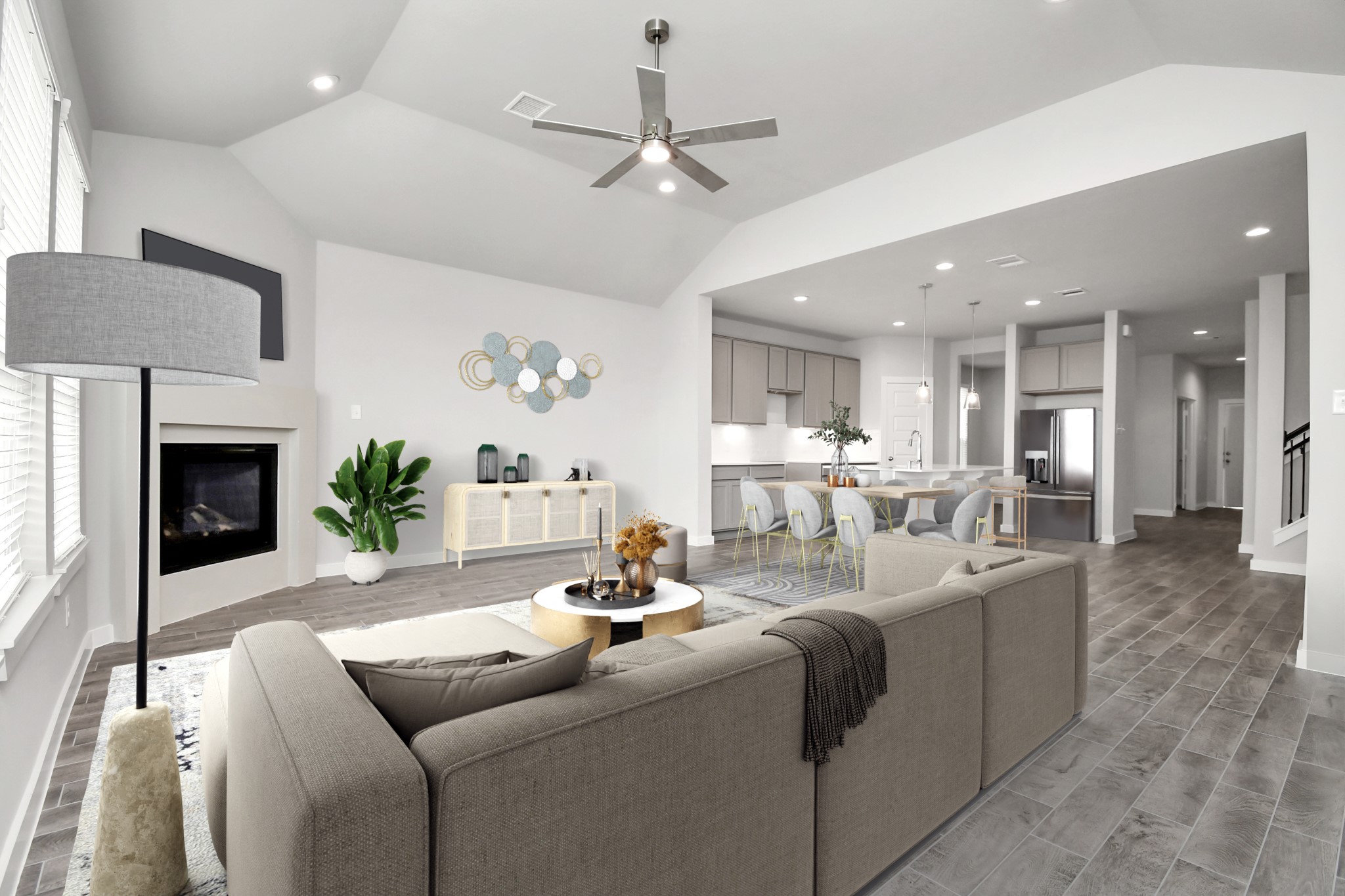 11106 Crocus Drive Houston, TX 77044 - Photo 26 of 40 a living room with furniture and a fireplace