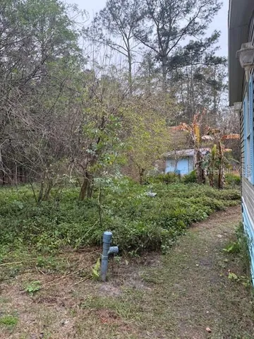 a backyard of a house with lots of green space