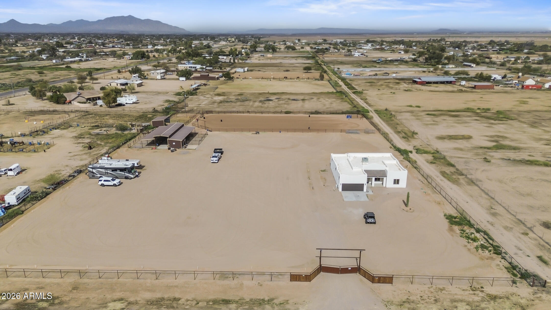 49370 West Val Vista Road Maricopa, AZ 85139 - Photo 55 of 58 an aerial view of residential houses with outdoor space