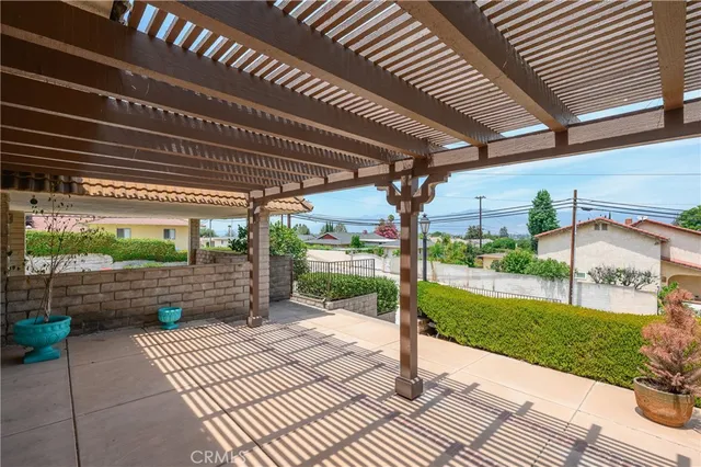 a patio view with a seating space
