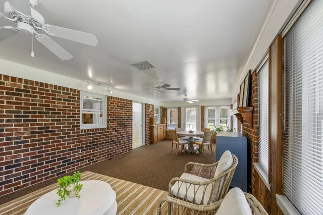 a living room with furniture