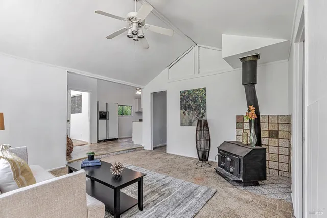 a living room with furniture