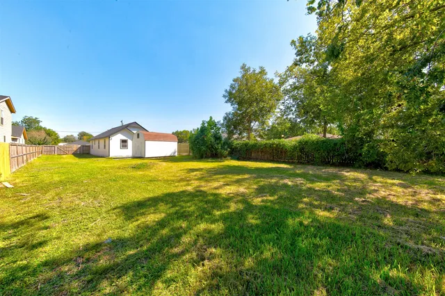 a view of a large yard with a large tree