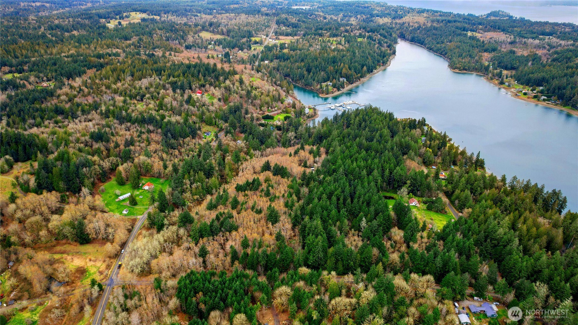 5118 Key Peninsula Highway Southwest Longbranch, WA 98351 - Photo 7 of 19 an aerial view of residential house with outdoor space and trees all around
