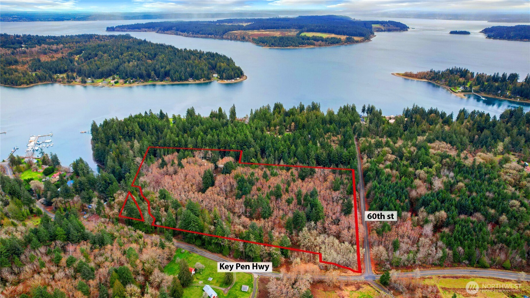 5118 Key Peninsula Highway Southwest Longbranch, WA 98351 - Photo 8 of 19 an aerial view of a house with a lake view