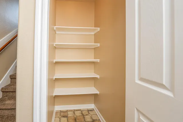 a view of a store room with shelves