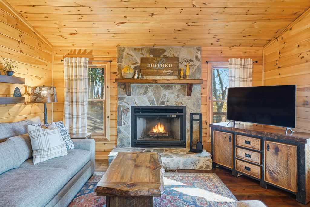 478 Cohutta Mountain Road Blue Ridge, GA 30513 - Photo 12 of 47 a living room with furniture and a flat screen tv