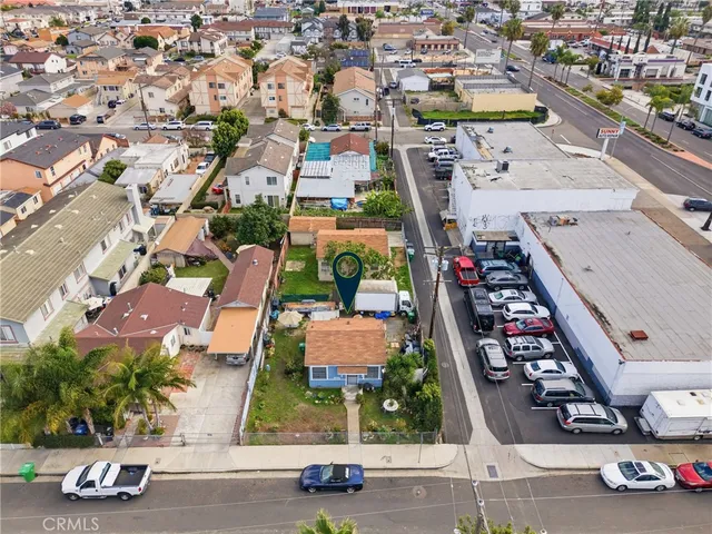 an aerial view of multiple houses