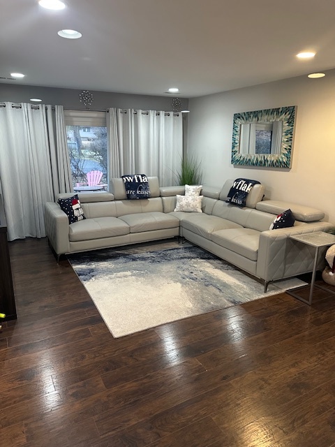 3341 West 184th Street, Unit 1B Homewood, IL 60430 - Photo 9 of 32 a living room with furniture and a large wooden floor