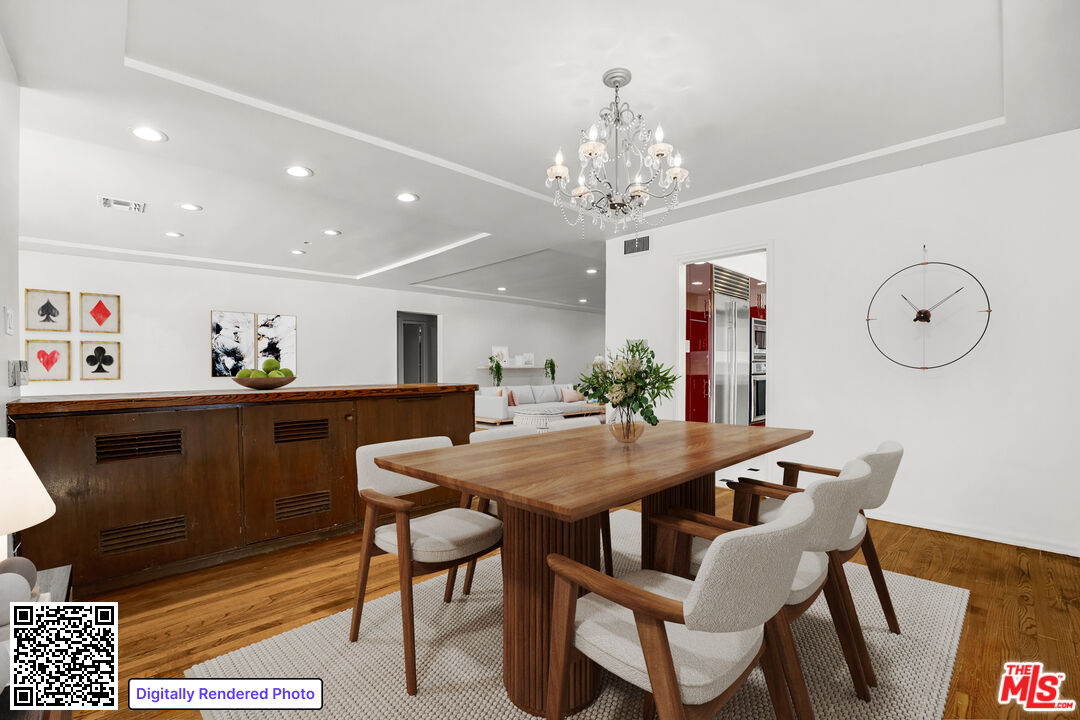 1617 Reeves Street Los Angeles, CA 90035 - Photo 17 of 55 a view of a dining room with furniture and chandelier
