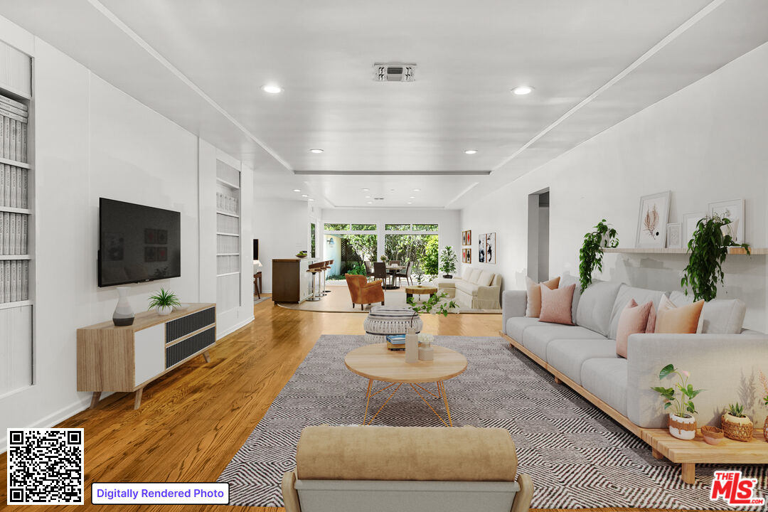 1617 Reeves Street Los Angeles, CA 90035 - Photo 5 of 55 a living room with fireplace furniture and a flat screen tv