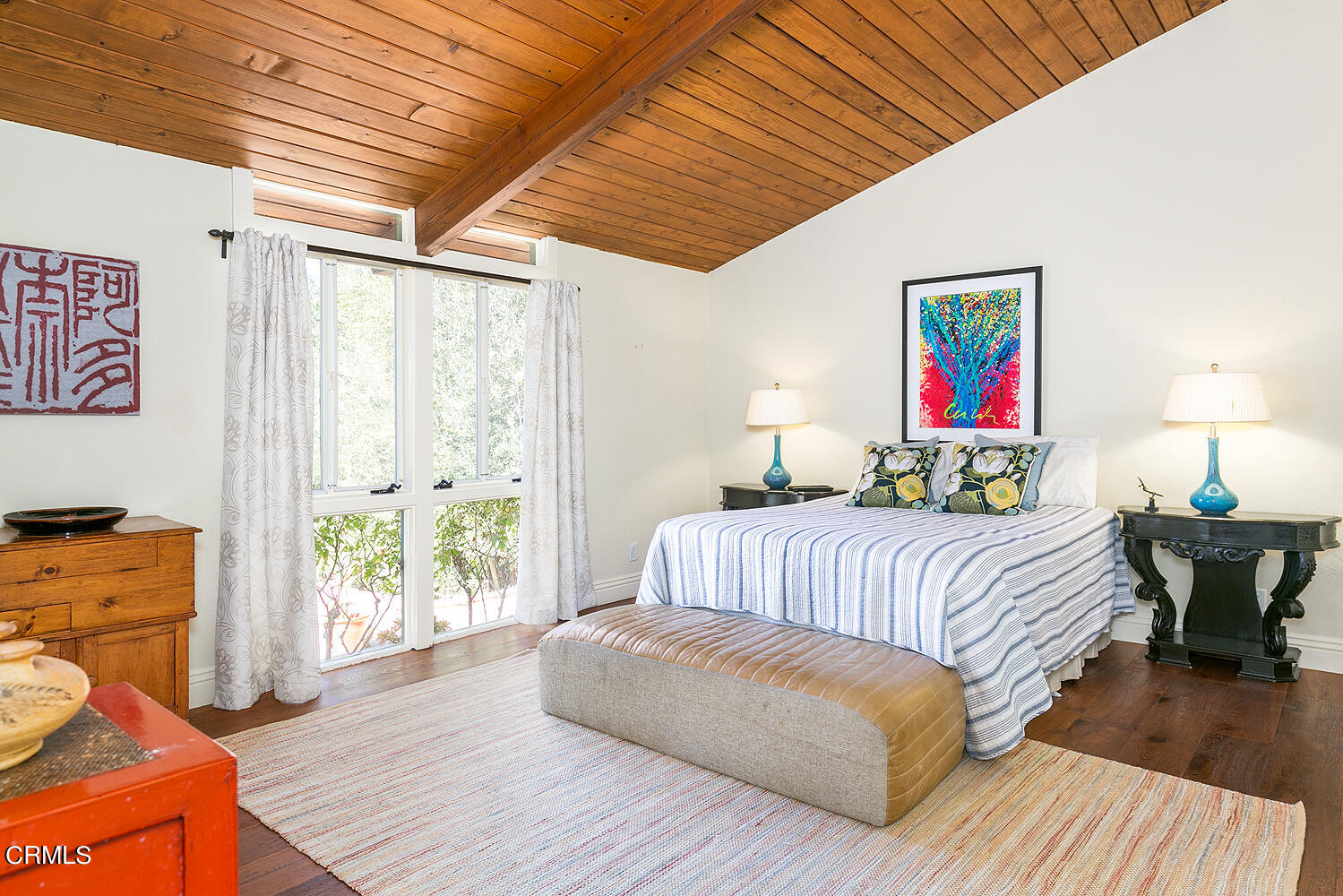 625 Burleigh Drive Pasadena, CA 91105 - Photo 24 of 43 a bedroom with furniture and a wooden floor