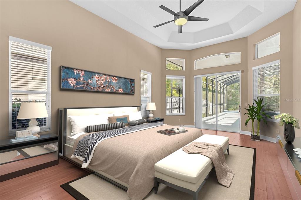 1542 Wescott Loop Winter Springs, FL 32708 - Photo 10 of 62 a bedroom with a bed and a chandelier