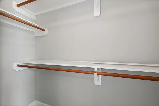 a close up view of racks on the wall