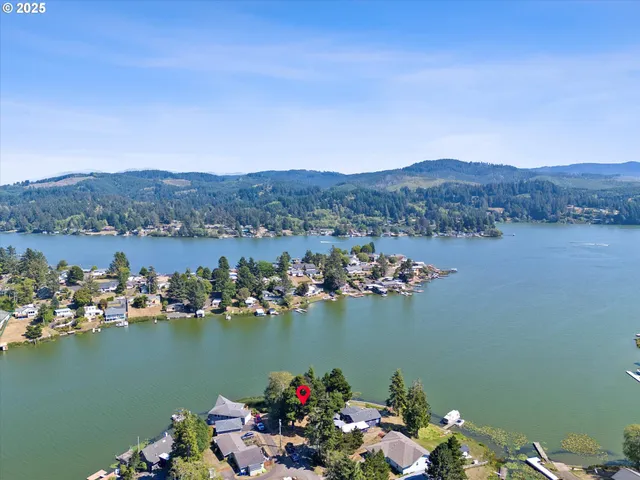 a view of a lake with a mountain view