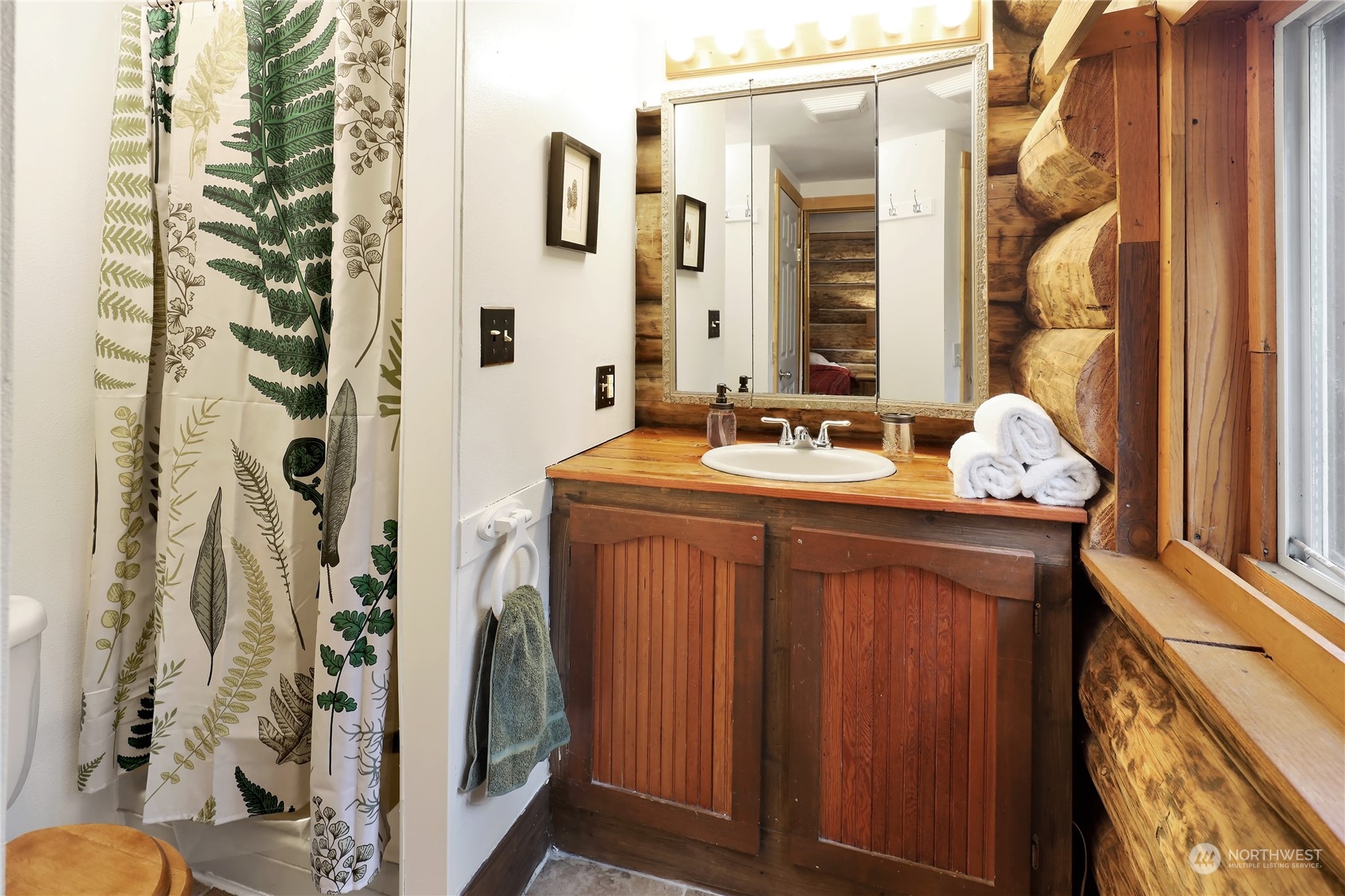2011 Clear Valley Drive Maple Falls, WA 98266 - Photo 30 of 40 a bathroom with a sink and a mirror