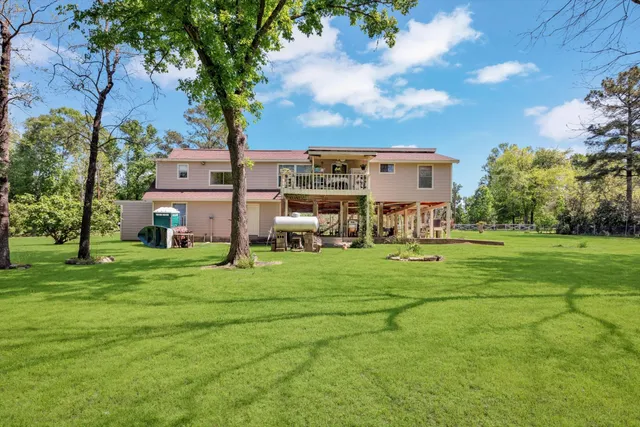 a huge green field with lots of trees