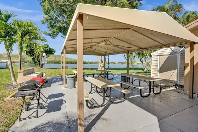 a table and chairs in the patio