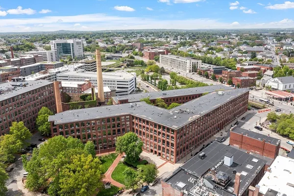 a front view of a multi story building