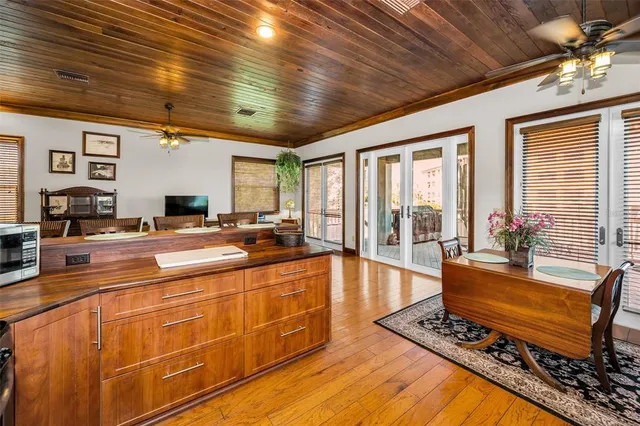 a room with table and chairs