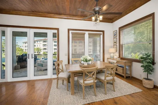 an aerial view of a house with a ocean view