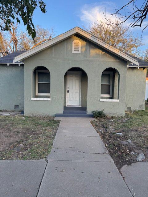 a front view of a house