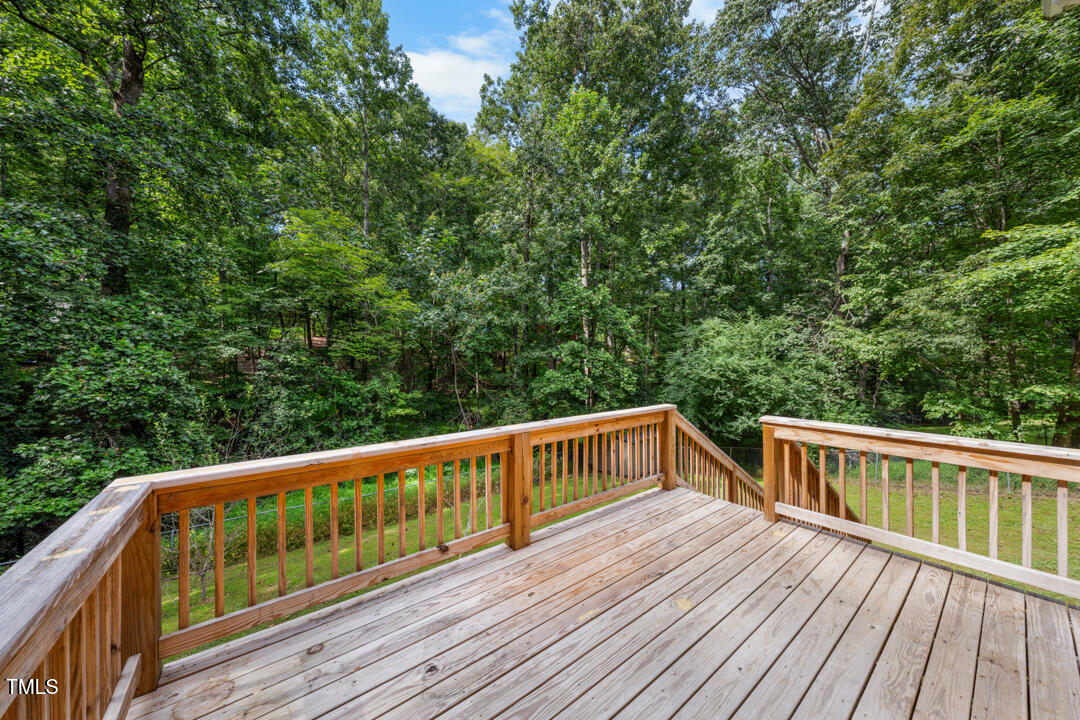 122 Stedwick Place Durham, NC 27712 - Photo 28 of 35 a view of balcony with deck and wooden floor