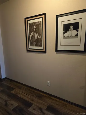 a view of small space with wooden floor