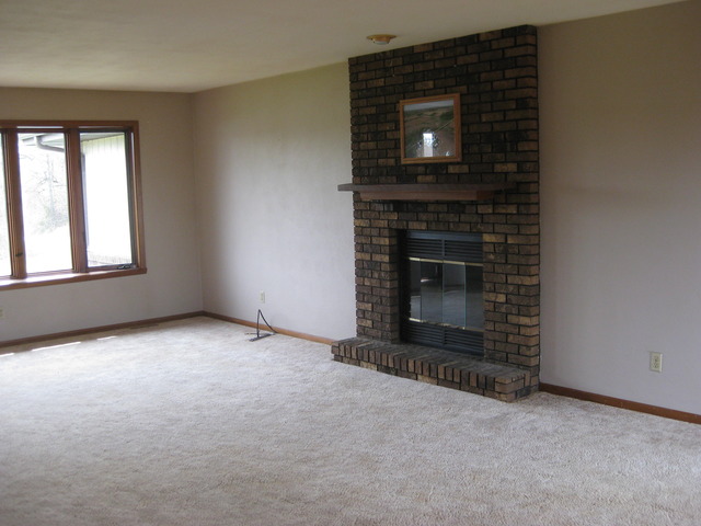 15351 Mill Road Capron, IL 61012 - Photo 3 of 20 an empty room with fireplace and window