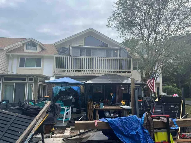 a view of a house with a porch
