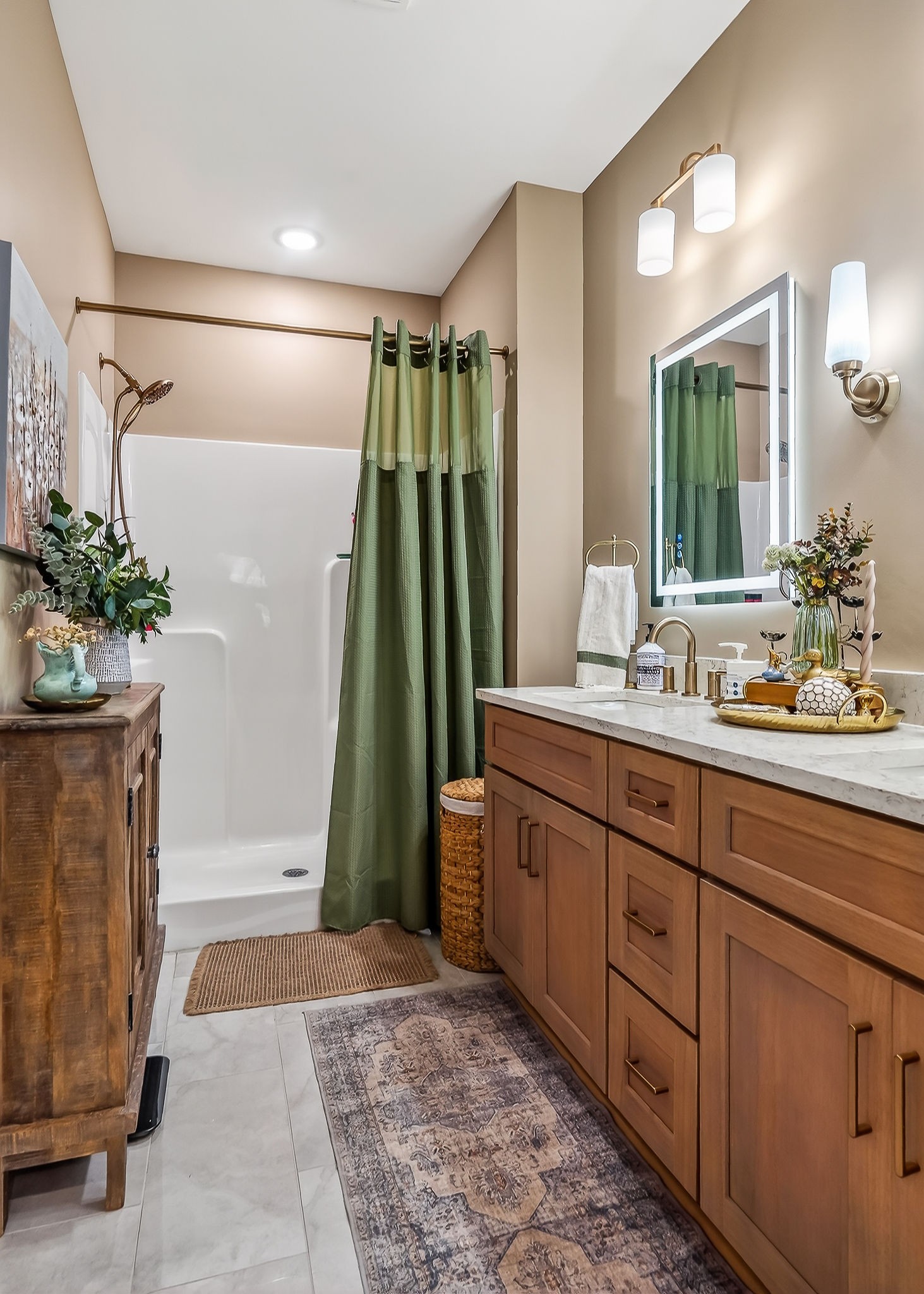 1073 Arch Cope Road Morrison, TN 37357 - Photo 19 of 42 a bathroom with a double vanity sink and a mirror