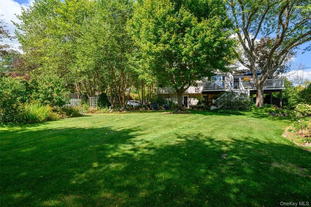 a view of a backyard with a garden