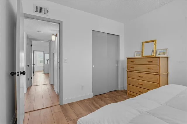 a front view of a building with windows