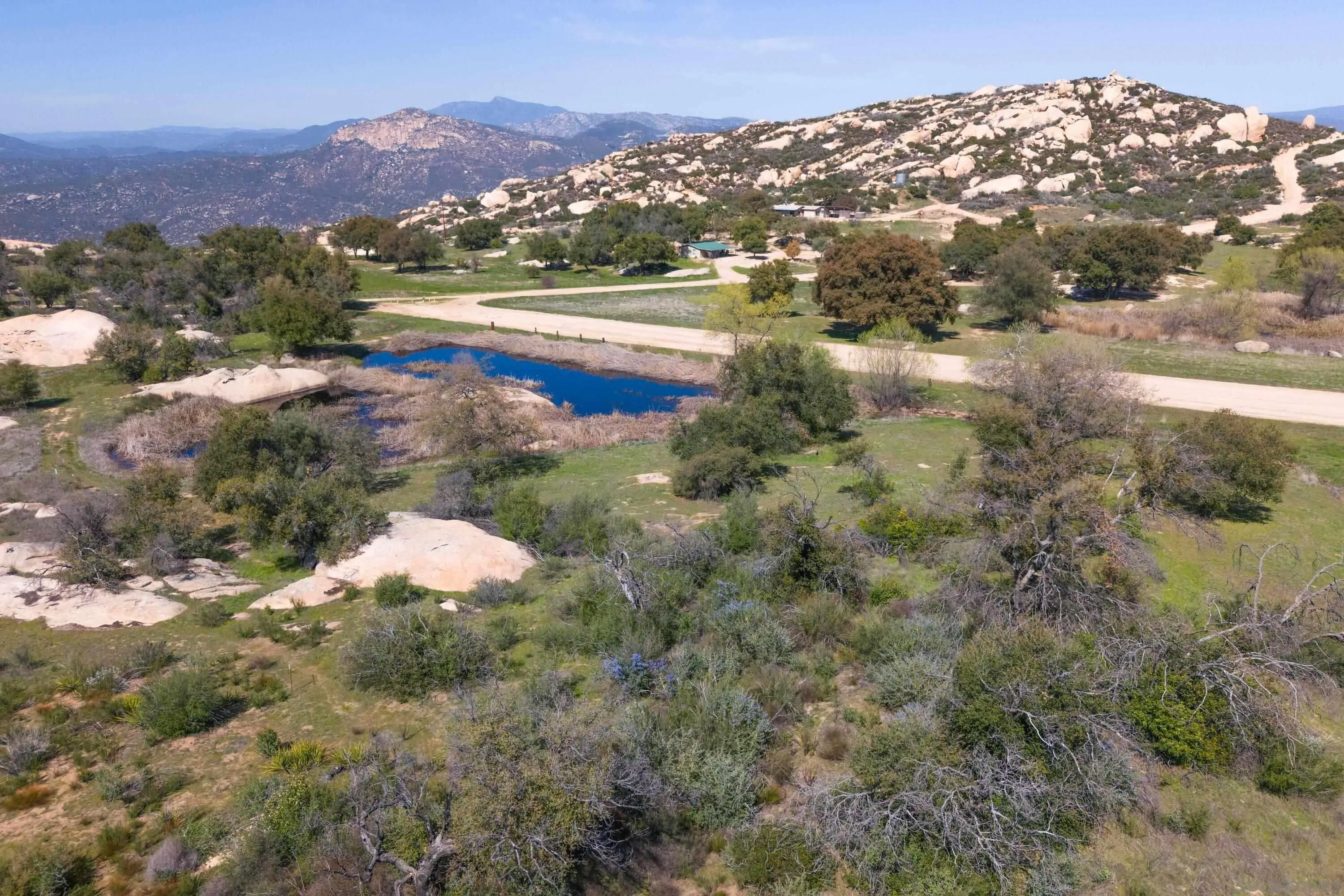 a view of lake and mountain