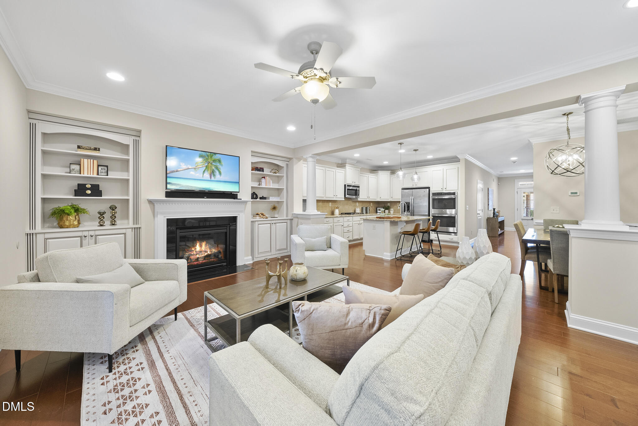 765 Fallon Grove Way Raleigh, NC 27608 - Photo 1 of 43 a living room with furniture and a fireplace