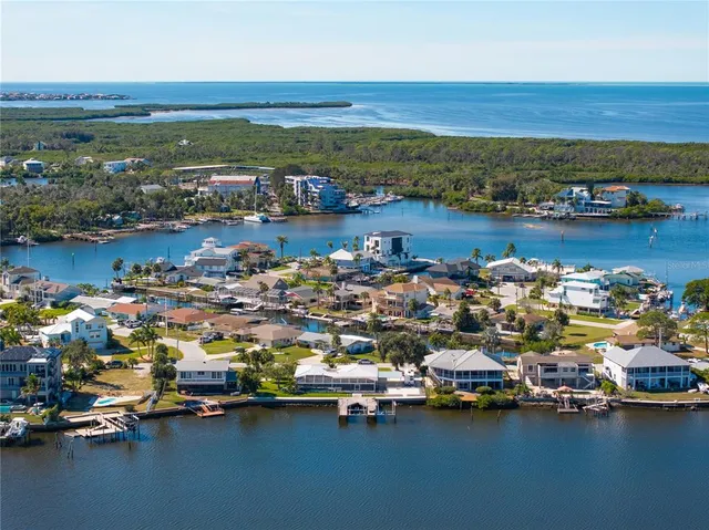 a view of a lake with a city